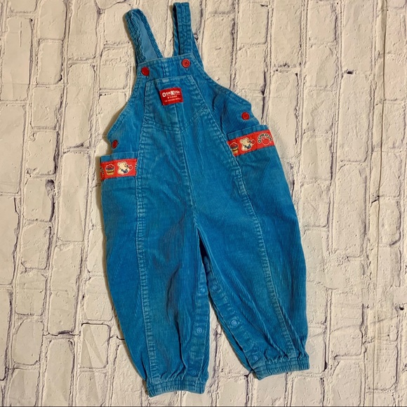 OshKosh B'gosh Other - Vintage Oshkosh B'gosh Corduroy Bear Overalls 24M
